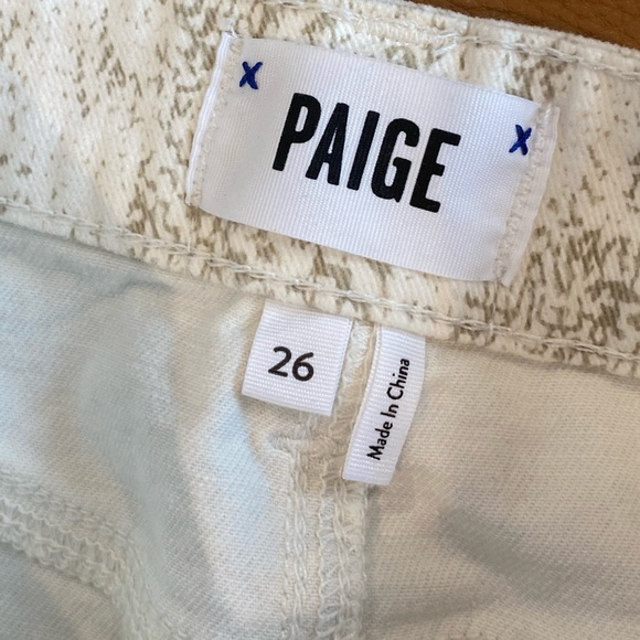 Paige Mini Skirt with Distressed Raw Edge in Neutral Print Women’s Waist 26 - Picture 12 of 12